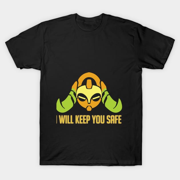 Overwatch I will eep you safe orisa T-Shirt by Gunfuntwo1504